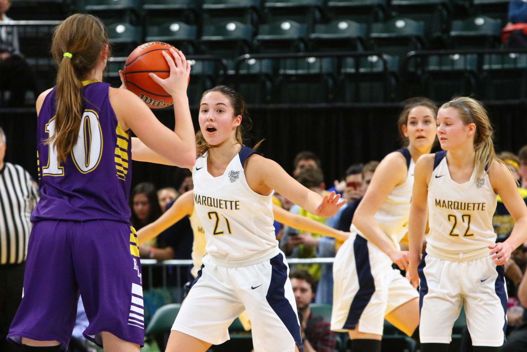 Gallery: Girls Basketball State Finals: Marquette Catholic vs. Vincennes Rivet